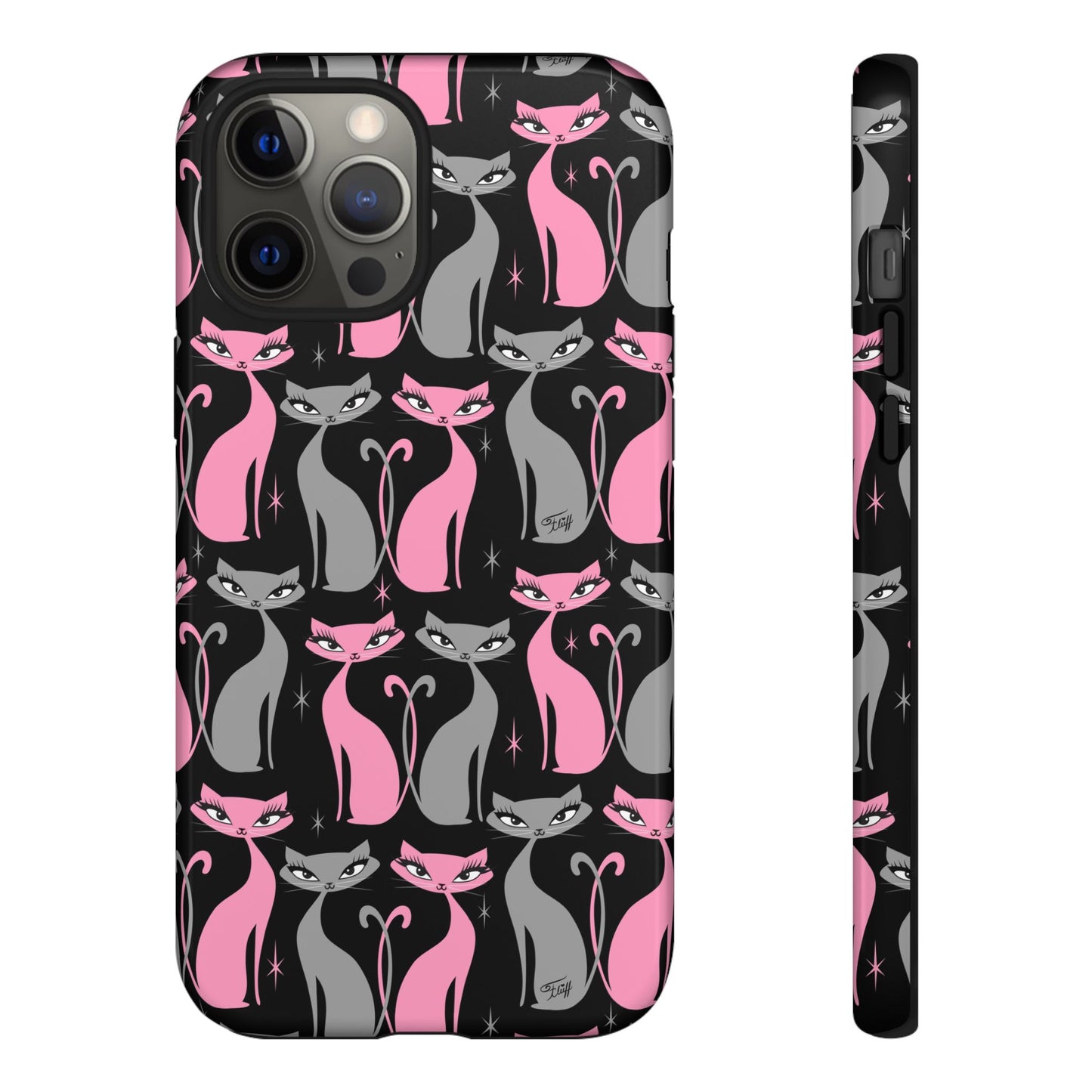 Mod Love Cats on Black • Tough Phone Case