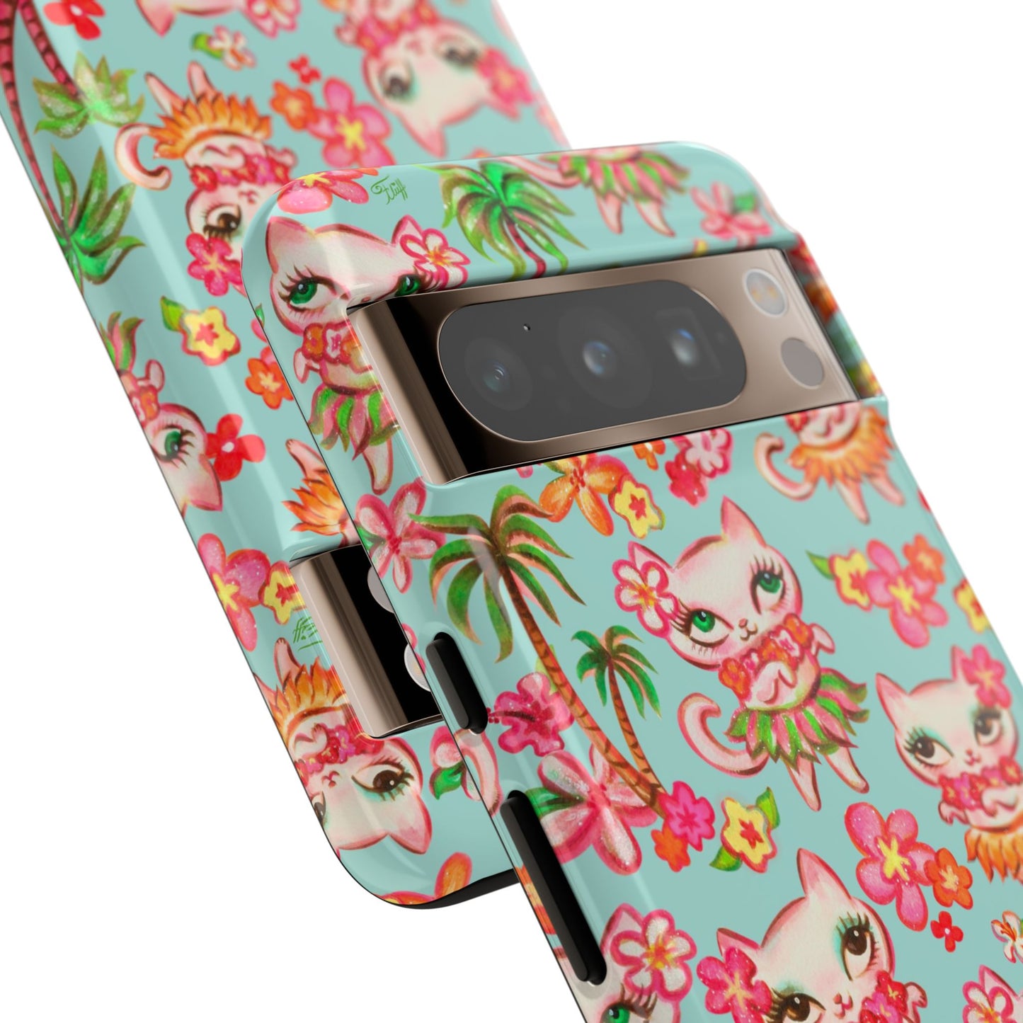 Hula Kitties Aqua • Tough Phone Case