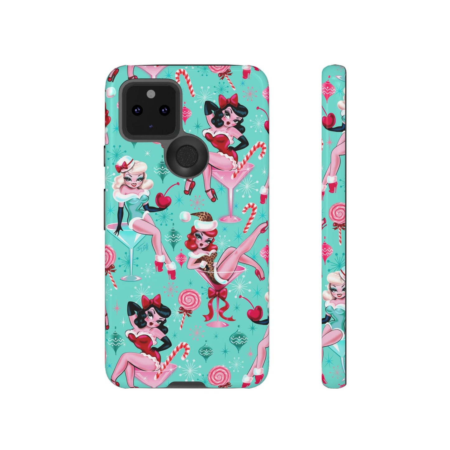 Christmas Candy Martini Pinup Girls • Tough Phone Case