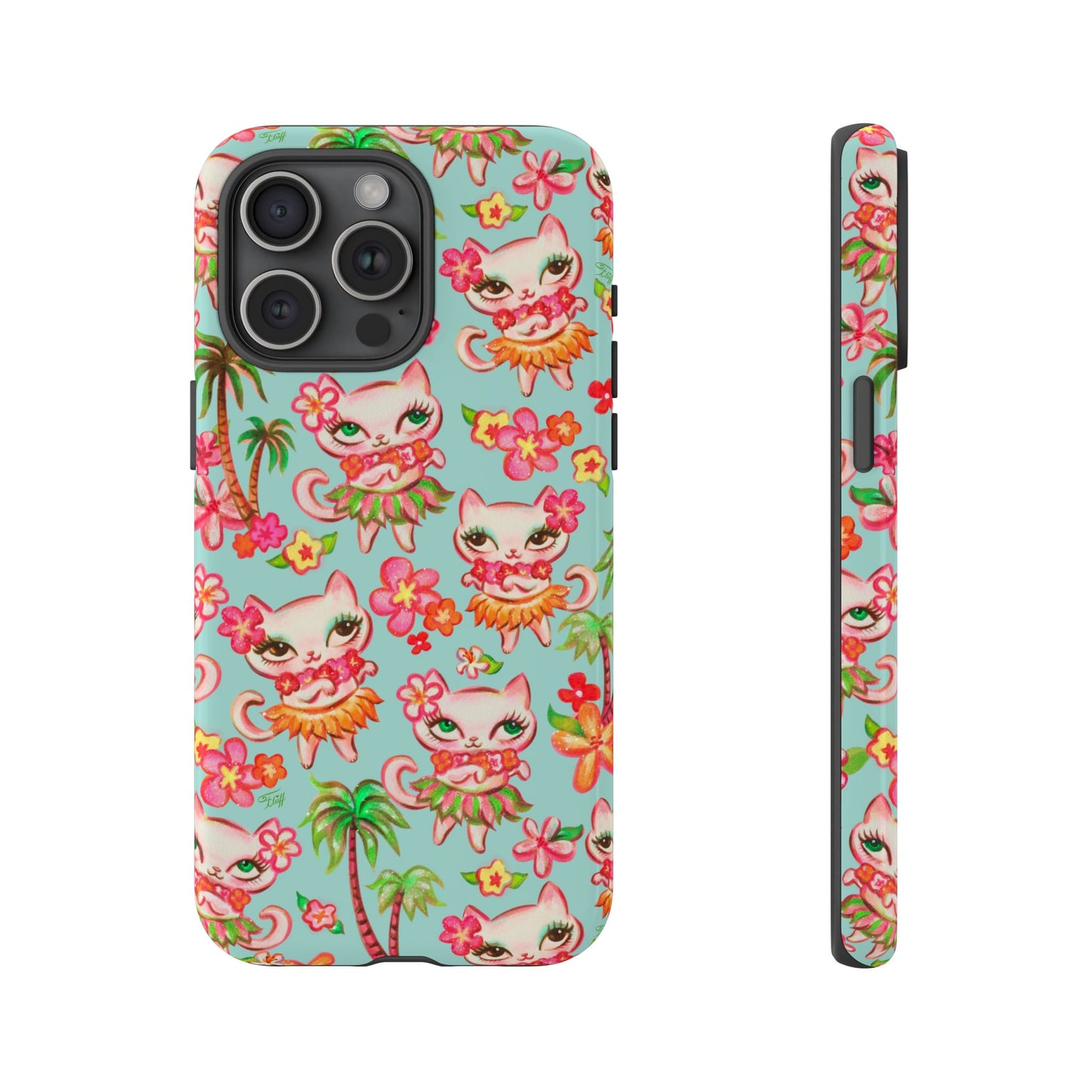 Hula Kitties Aqua • Tough Phone Case