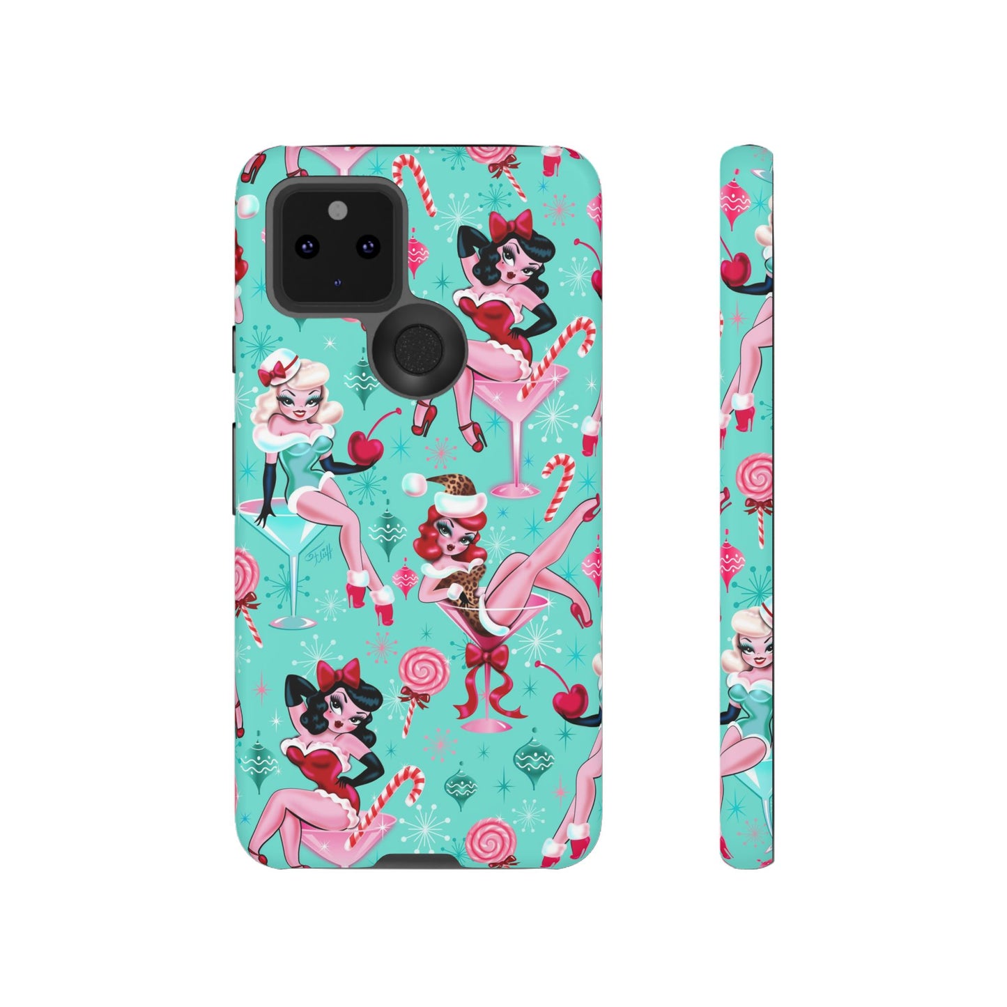 Christmas Candy Martini Pinup Girls • Tough Phone Case