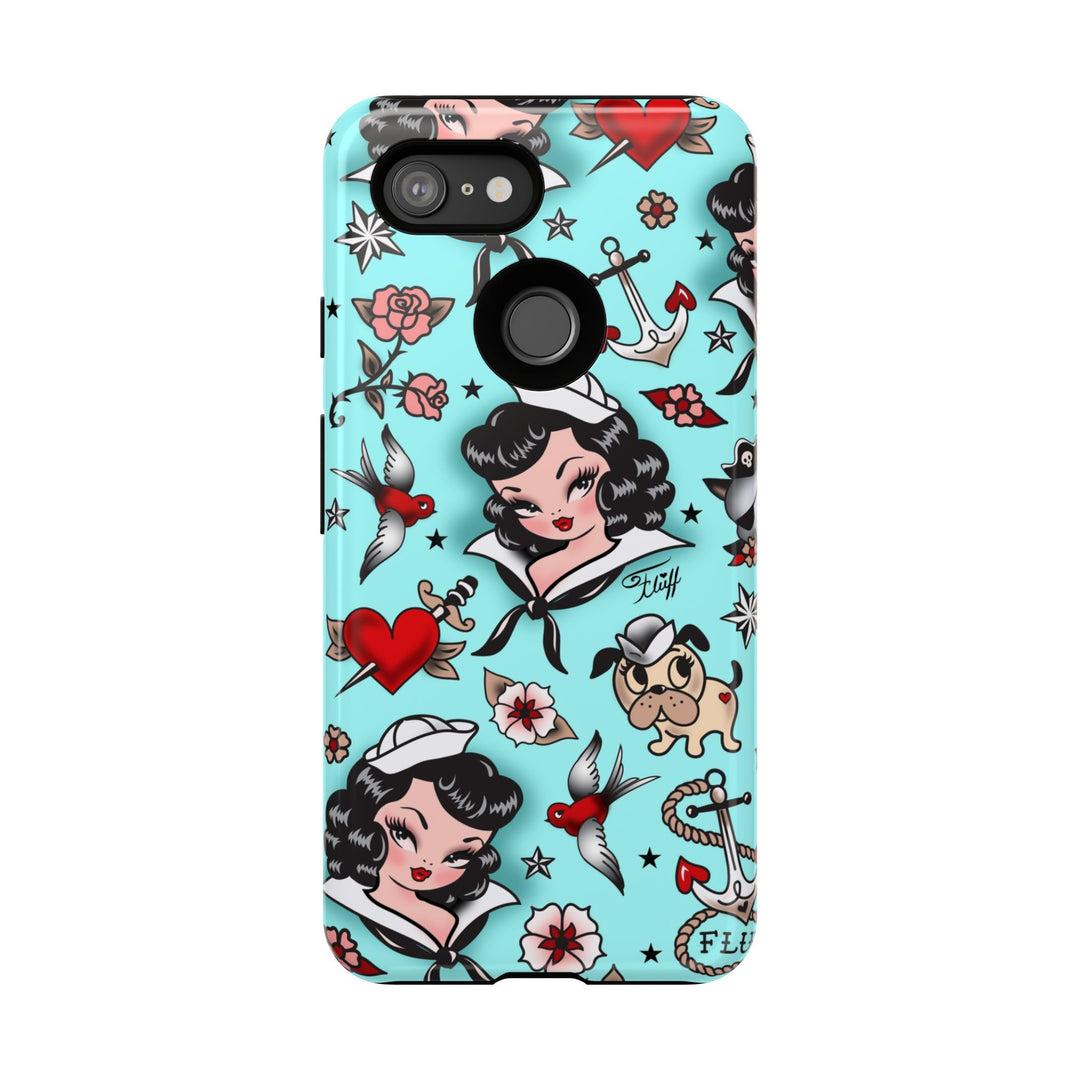 Suzy Sailor Girl on Light Blue • Phone Case
