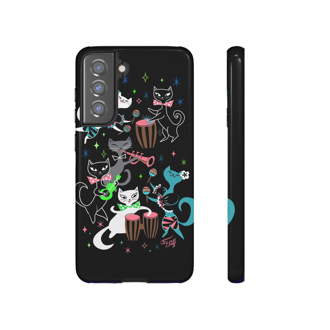 Mambo Kitties Band on Black • Tough Phone Case