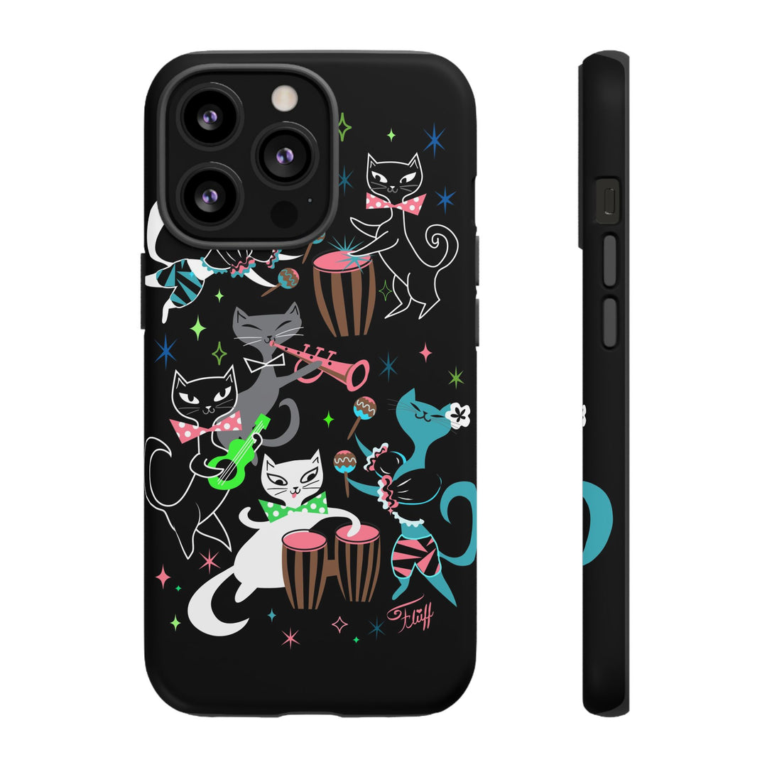 Mambo Kitties Band on Black • Tough Phone Case