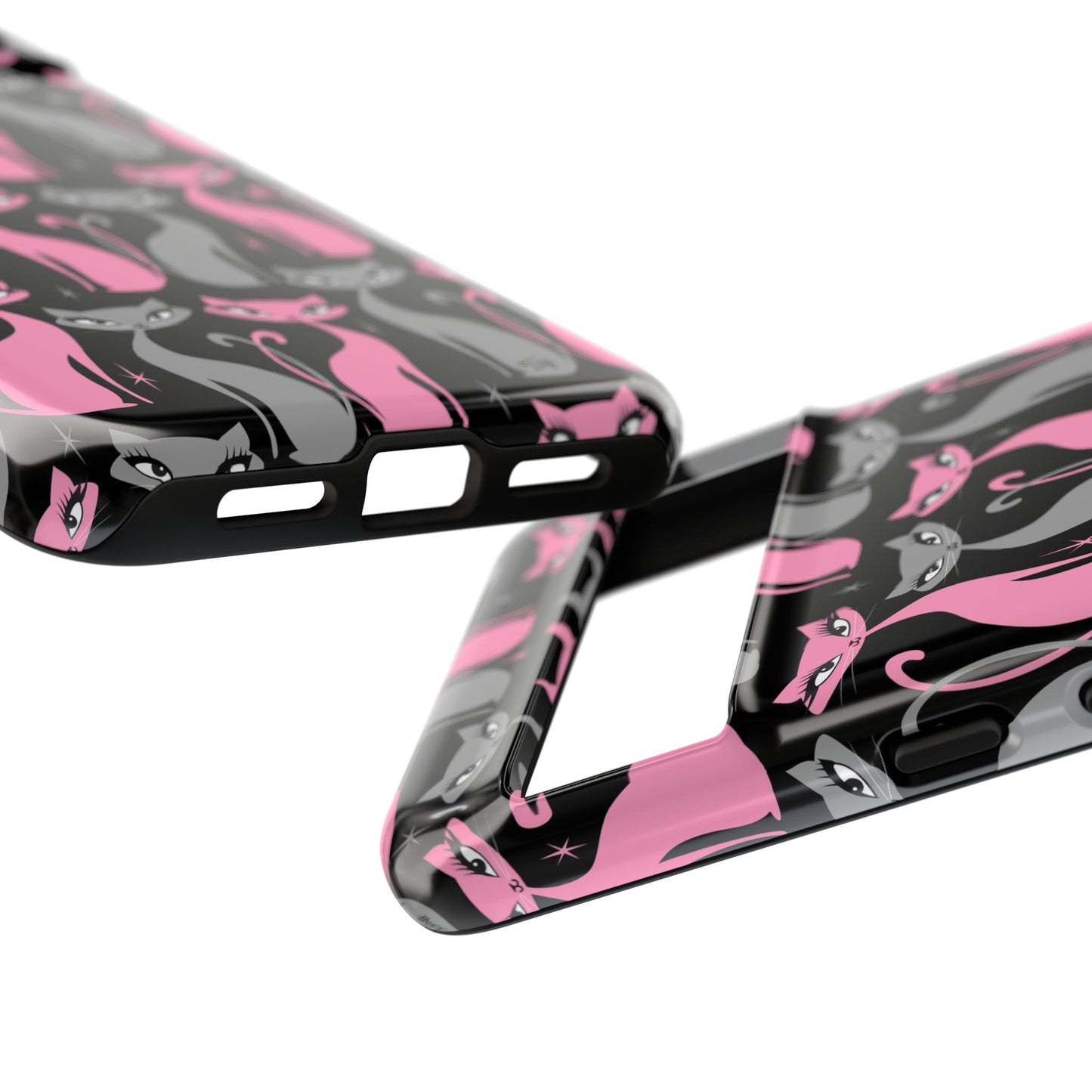 Mod Love Cats on Black • Tough Phone Case