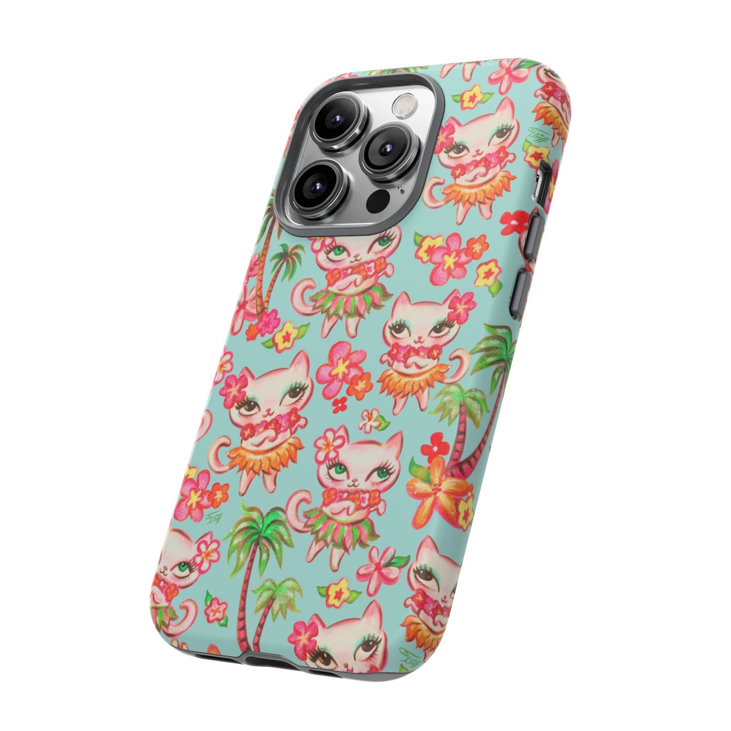 Hula Kitties Aqua • Tough Phone Case