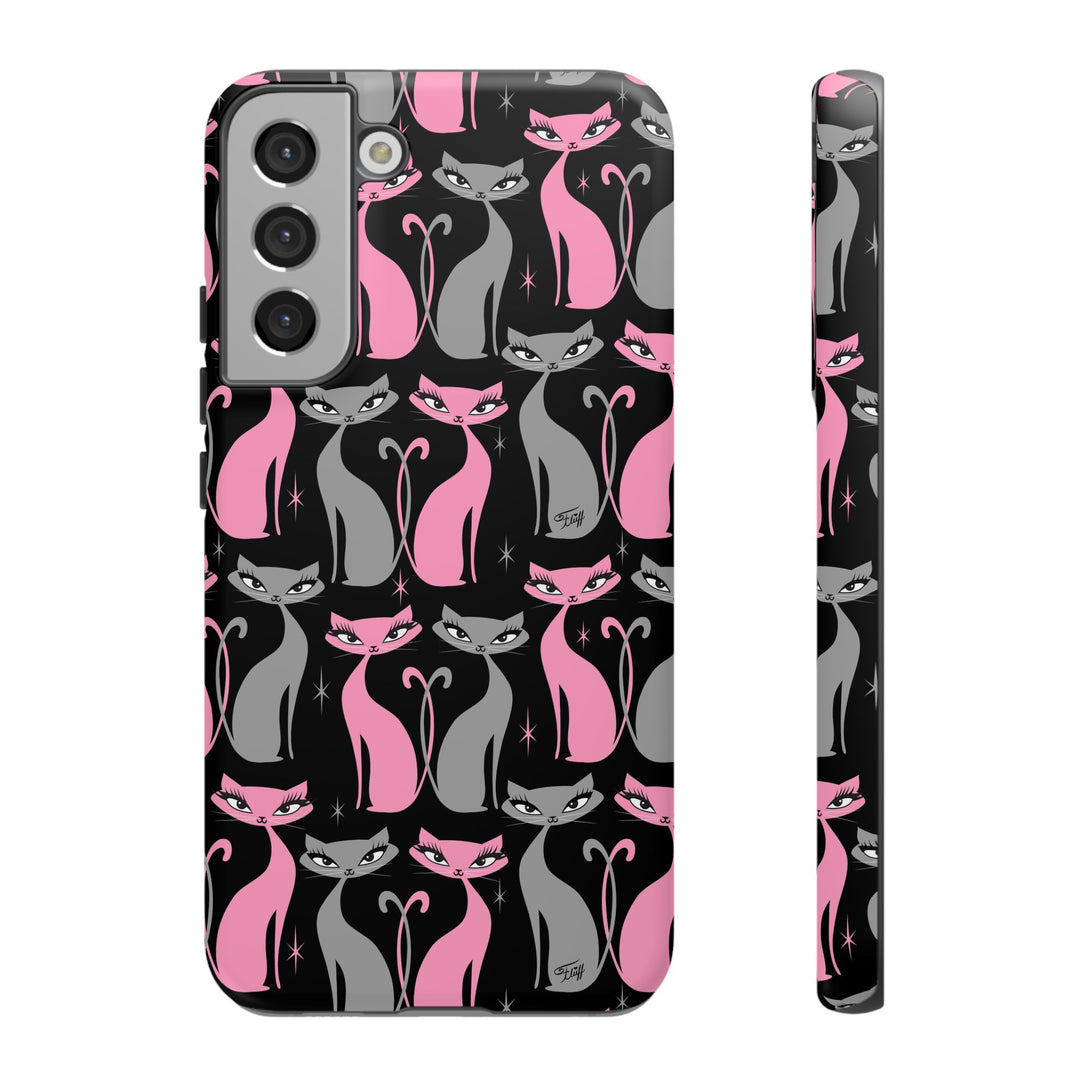 Mod Love Cats on Black • Tough Phone Case