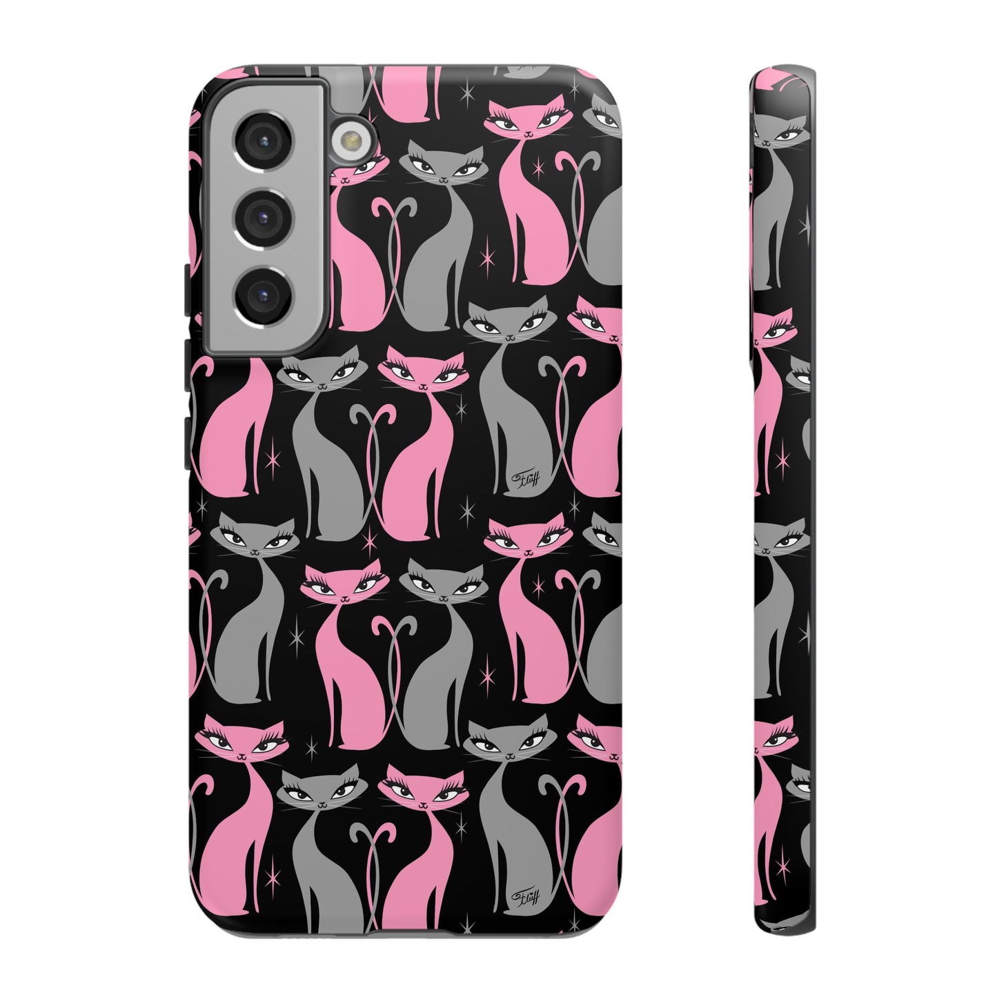 Mod Love Cats on Black • Tough Phone Case