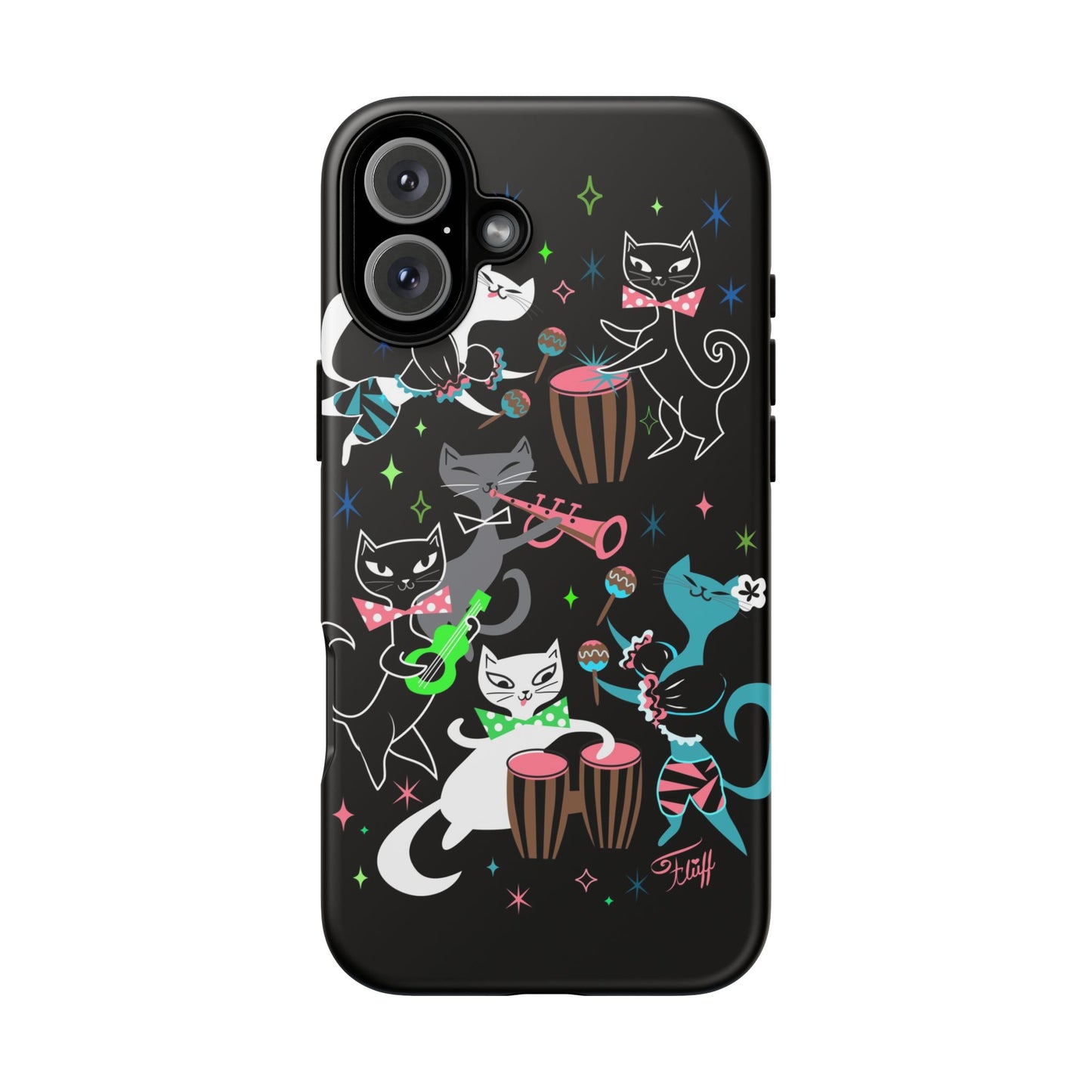 Mambo Kitties Band on Black • Tough Phone Case