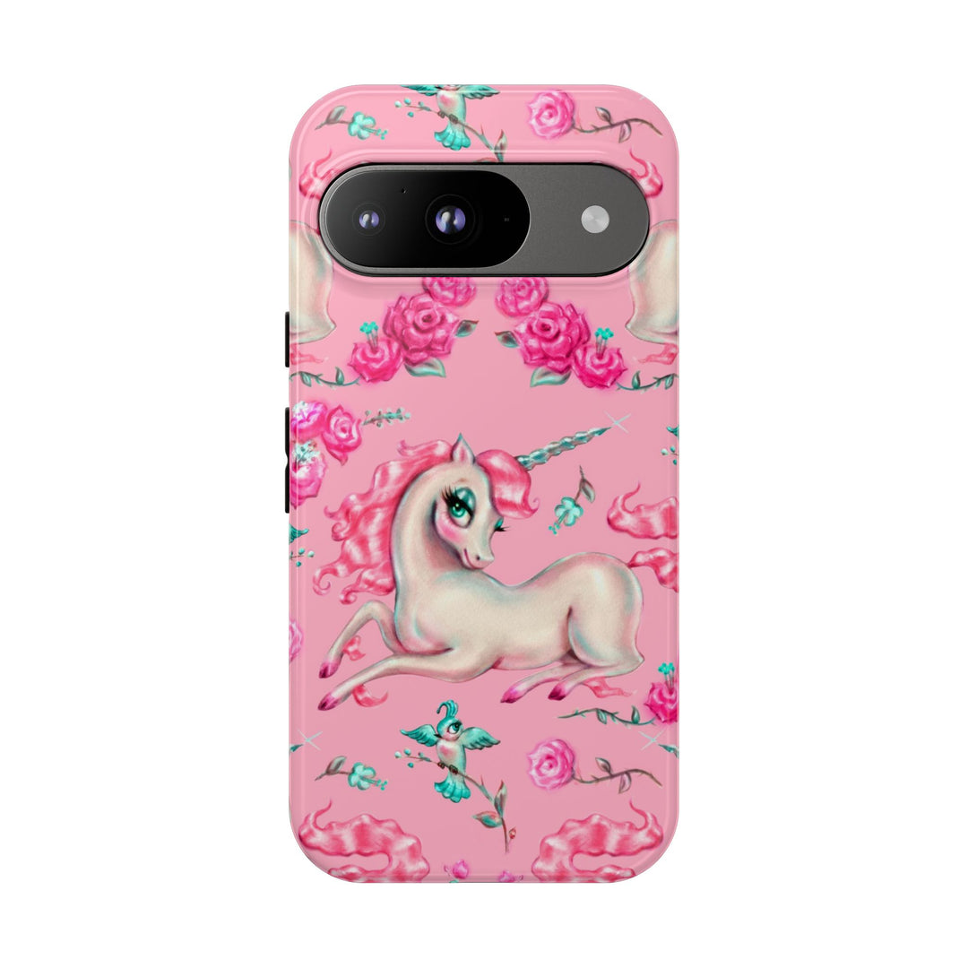 Unicorns and Roses on Pink • Tough Phone Case