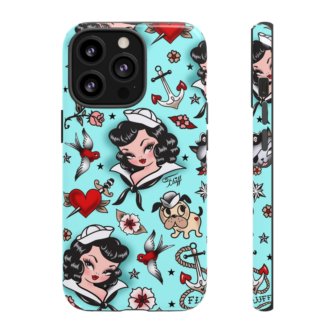 Suzy Sailor Girl on Light Blue • Phone Case