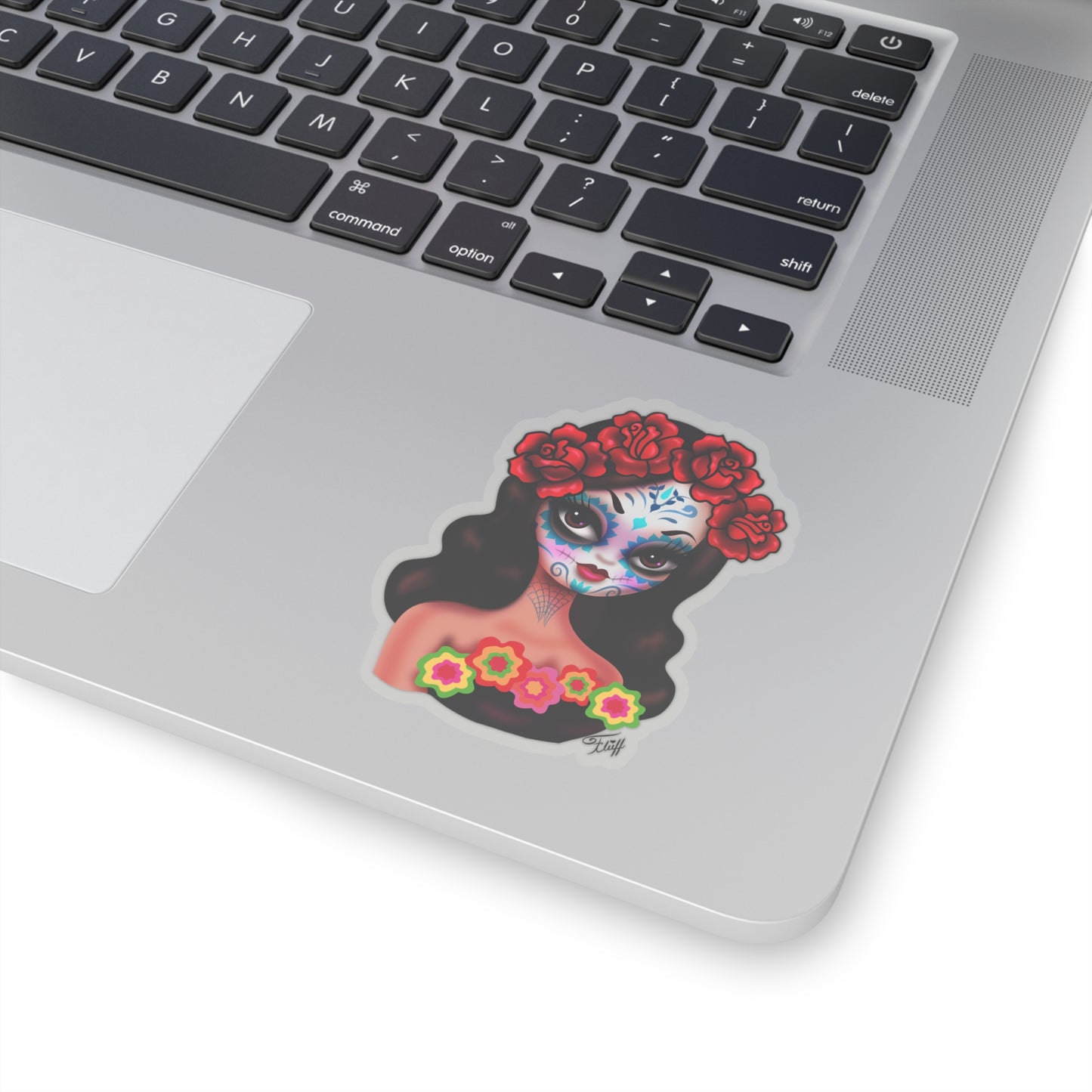 Day of the Dead• Girl with Roses • Kiss-Cut Sticker