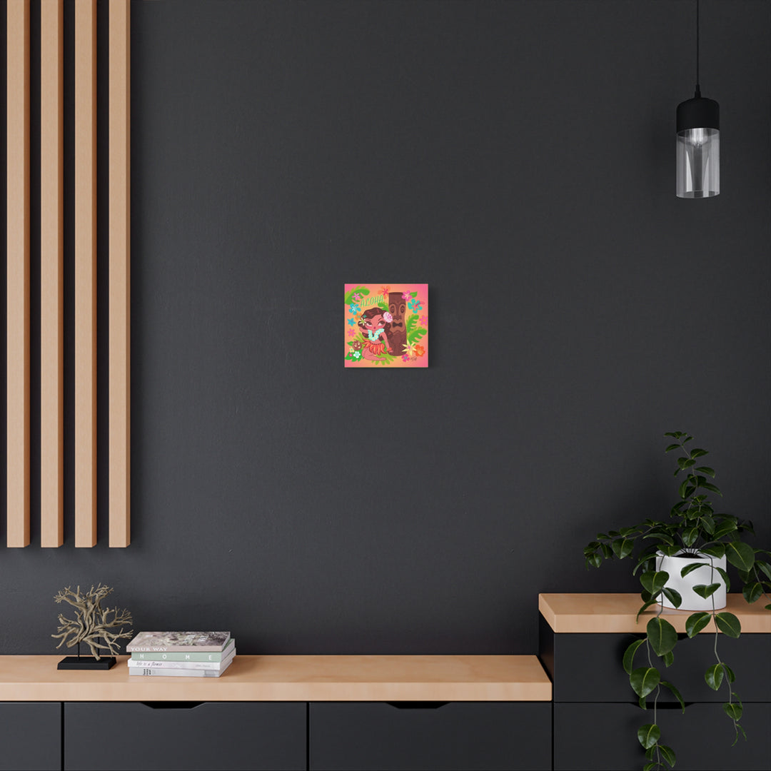 Hula Cutie with Tiki • Canvas Gallery Wrap