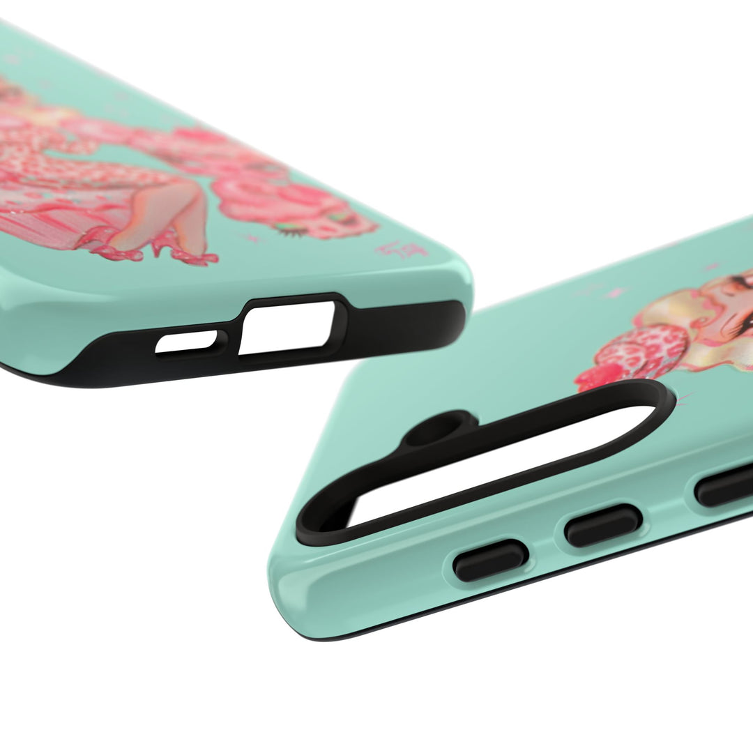 Leopard and Pink Cupcake Girl • Tough Phone Case