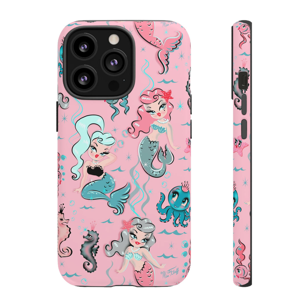 Babydoll Mermaids on Pink • Tough Phone Case