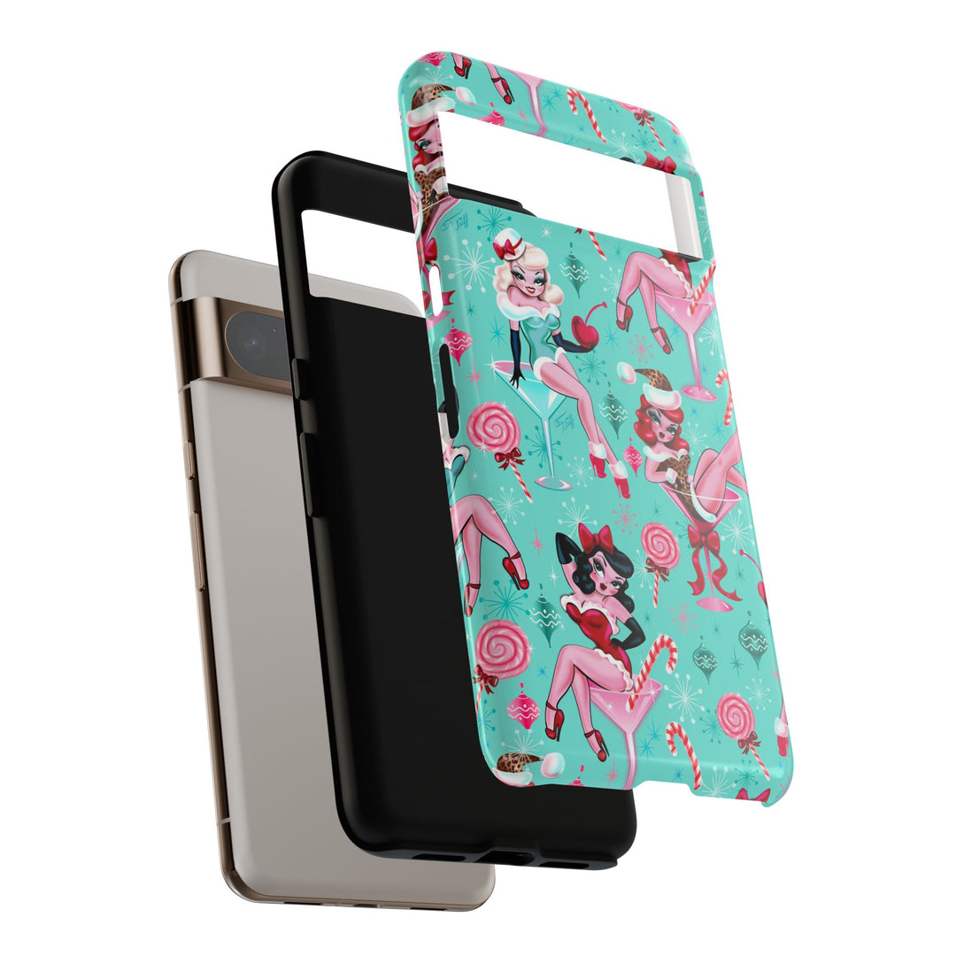 Christmas Candy Martini Pinup Girls • Tough Phone Case
