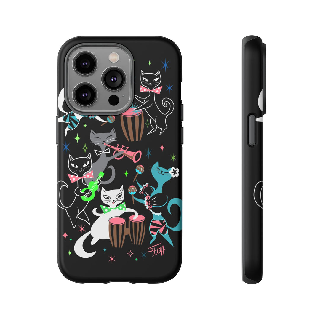 Mambo Kitties Band on Black • Tough Phone Case