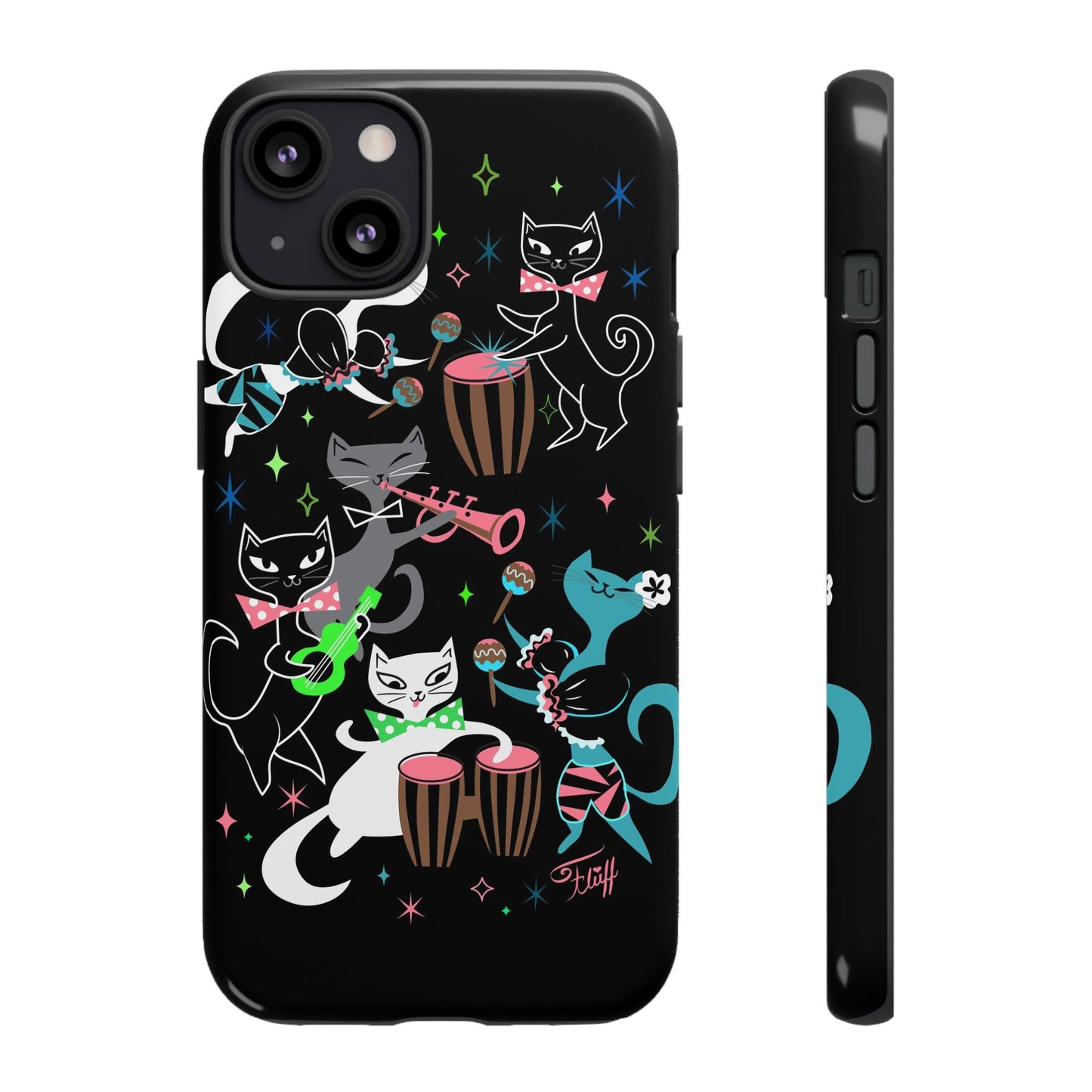 Mambo Kitties Band on Black • Tough Phone Case