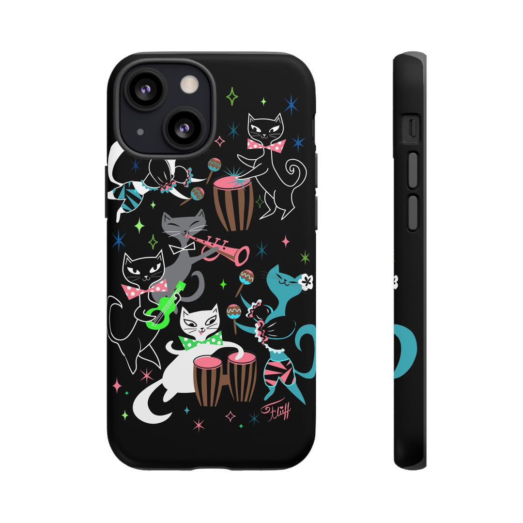 Mambo Kitties Band on Black • Tough Phone Case