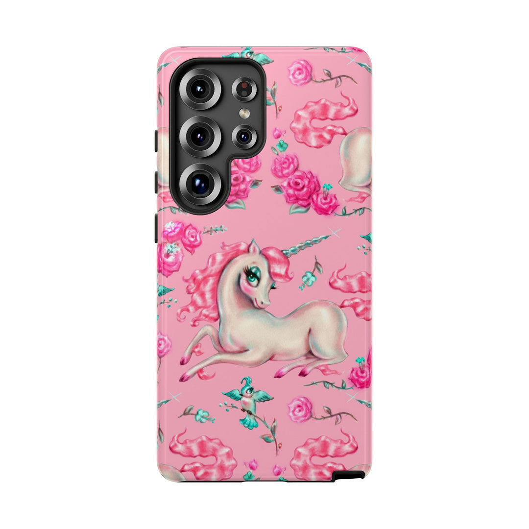 Unicorns and Roses on Pink • Tough Phone Case