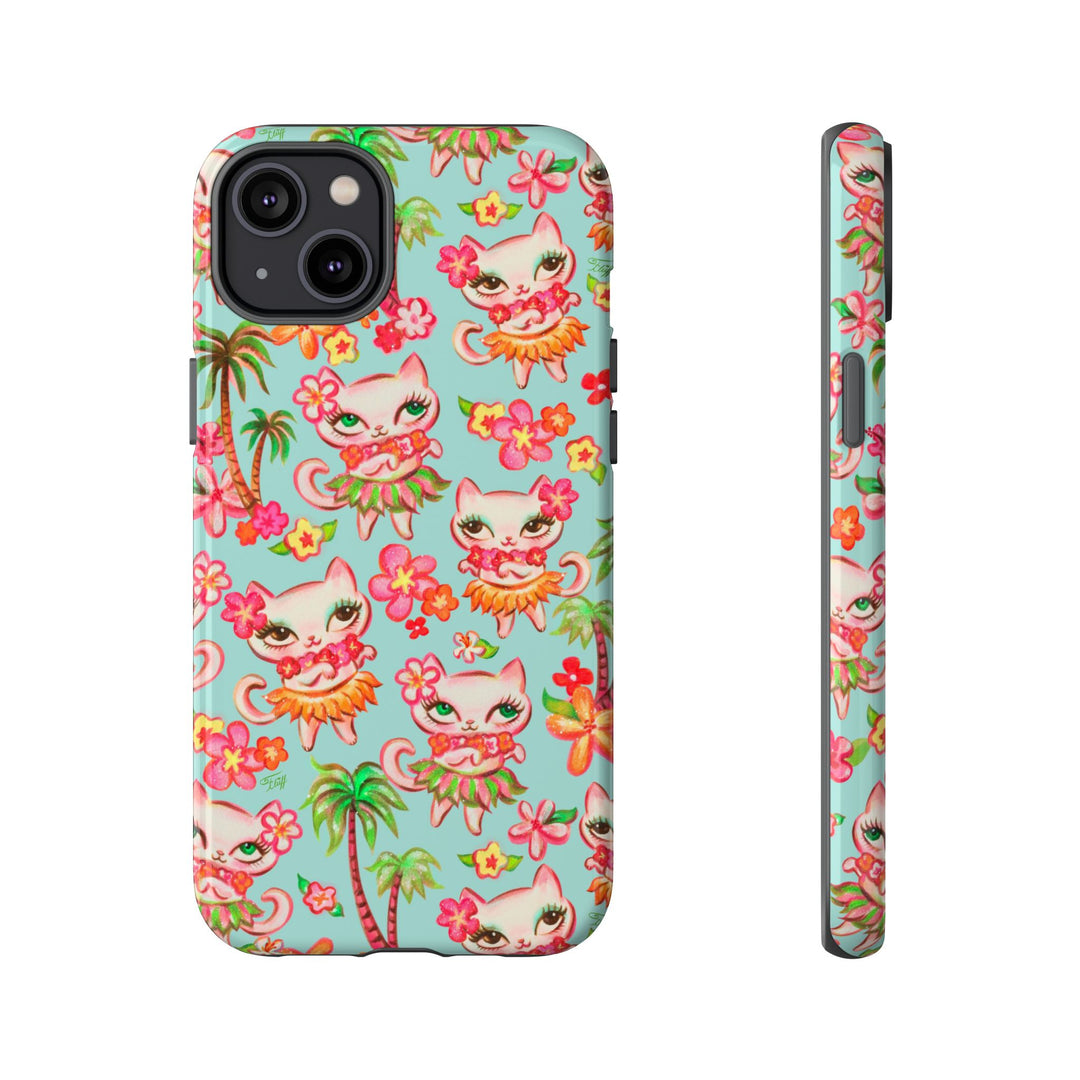 Hula Kitties Aqua • Tough Phone Case