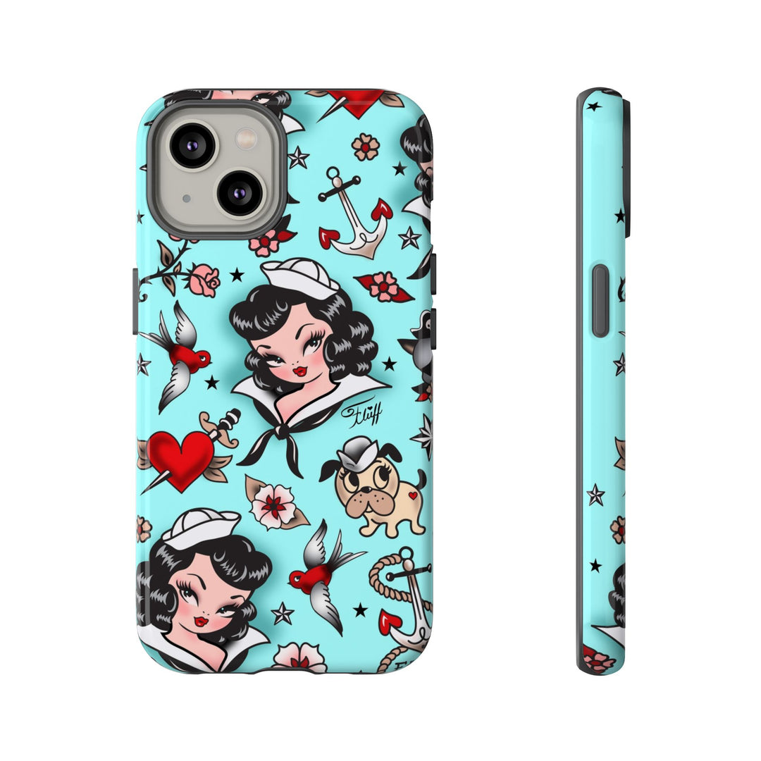 Suzy Sailor Girl on Light Blue • Phone Case