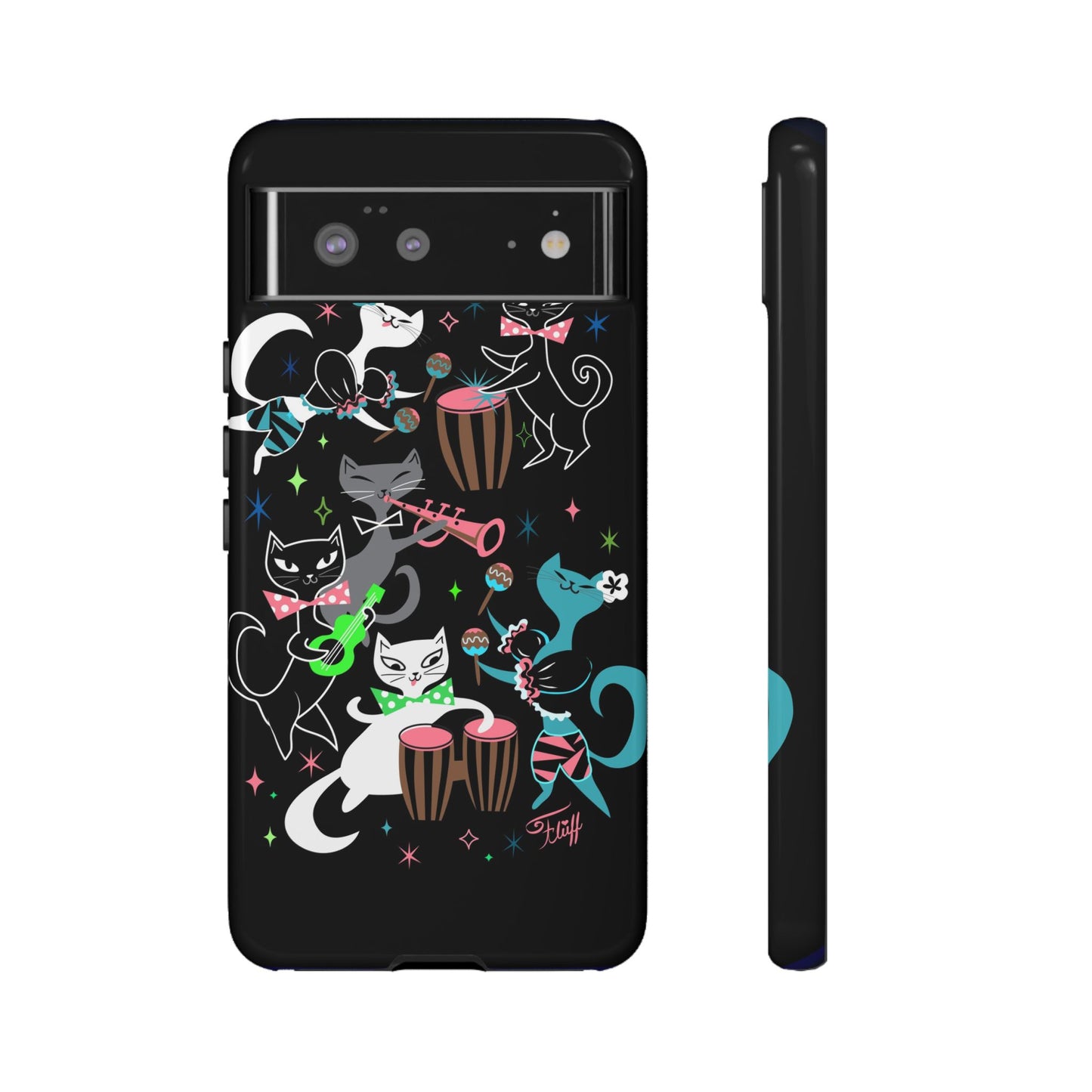 Mambo Kitties Band on Black • Tough Phone Case