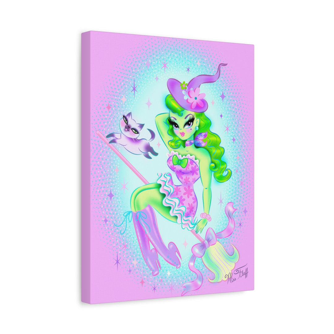 Fancy Frilly Witch on Lilac • Canvas Gallery Wrap