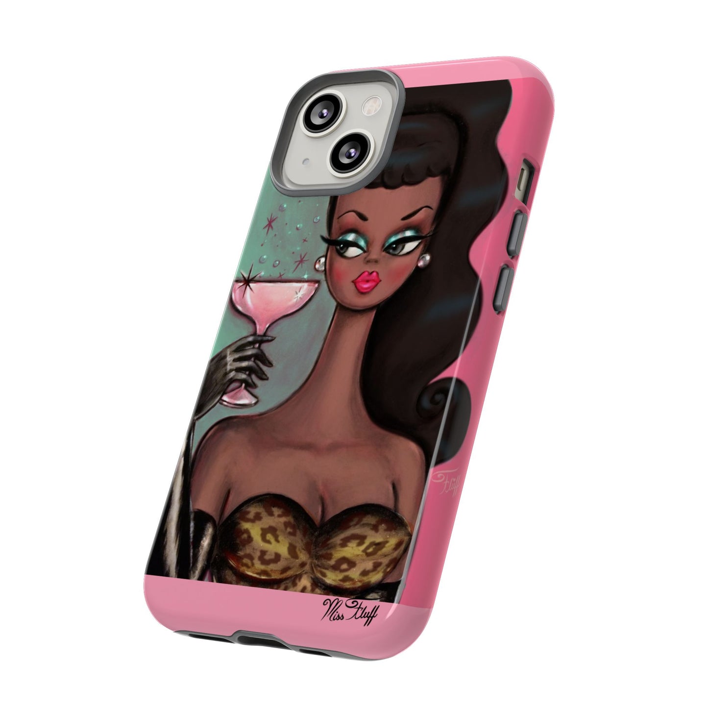 Brunette with Pink Champagne • Tough Phone Case