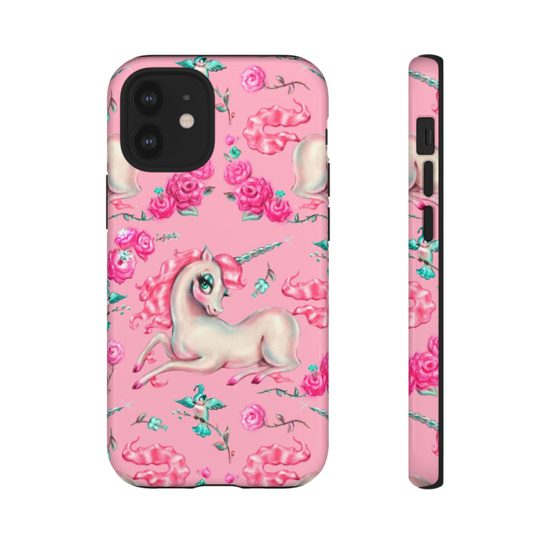 Unicorns and Roses on Pink • Tough Phone Case