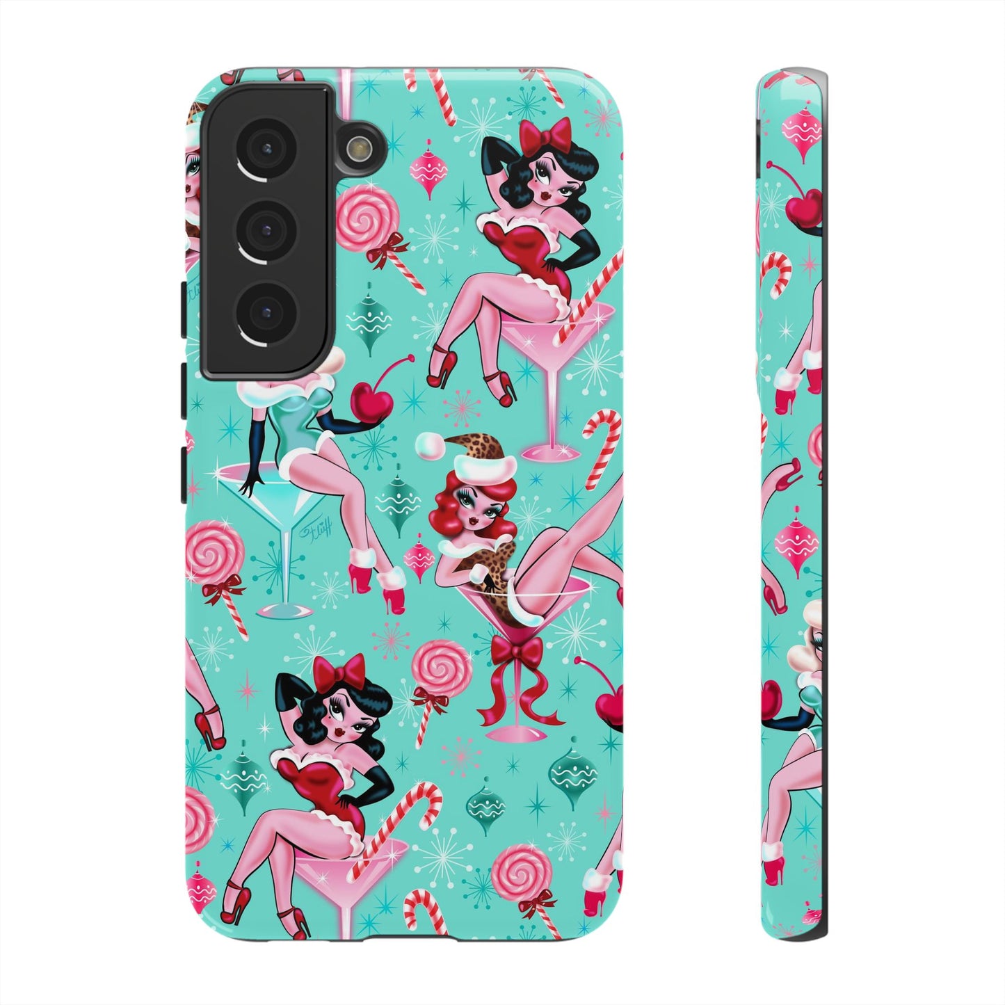 Christmas Candy Martini Pinup Girls • Tough Phone Case