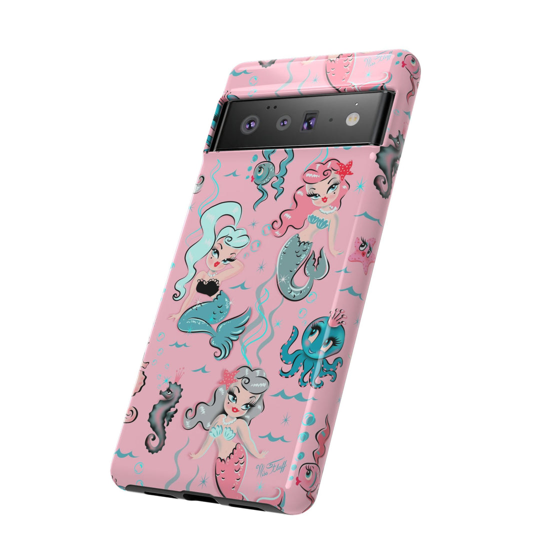 Babydoll Mermaids on Pink • Tough Phone Case