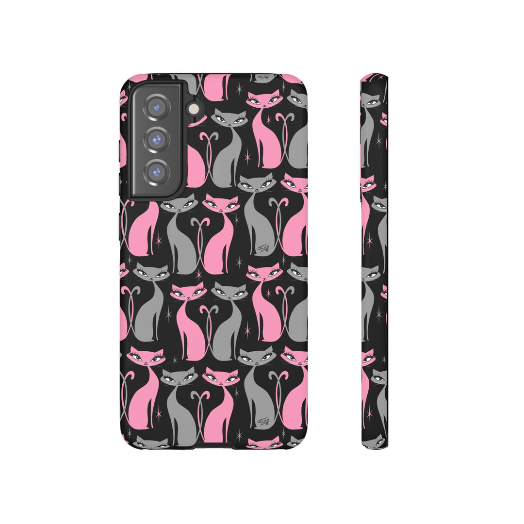 Mod Love Cats on Black • Tough Phone Case