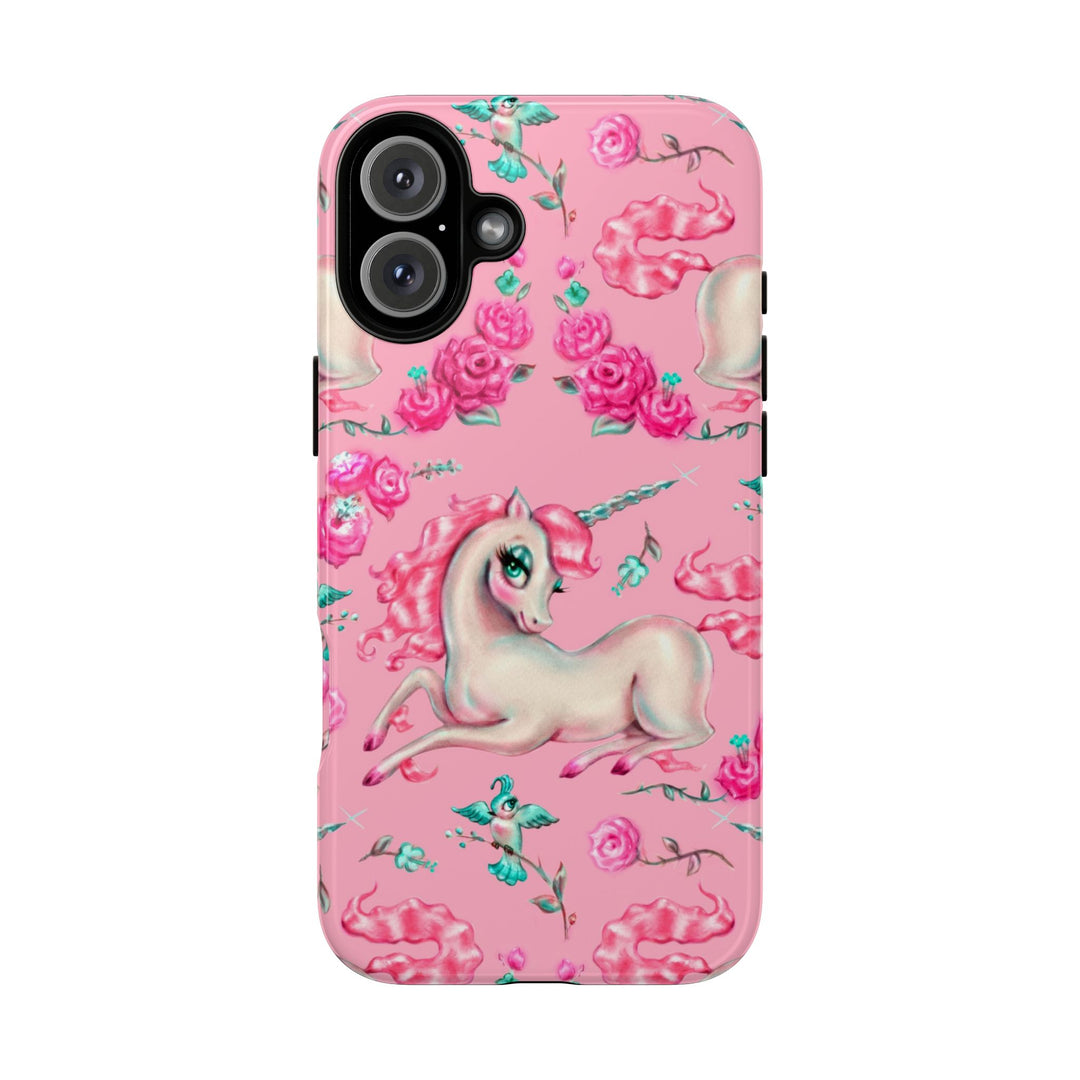 Unicorns and Roses on Pink • Tough Phone Case