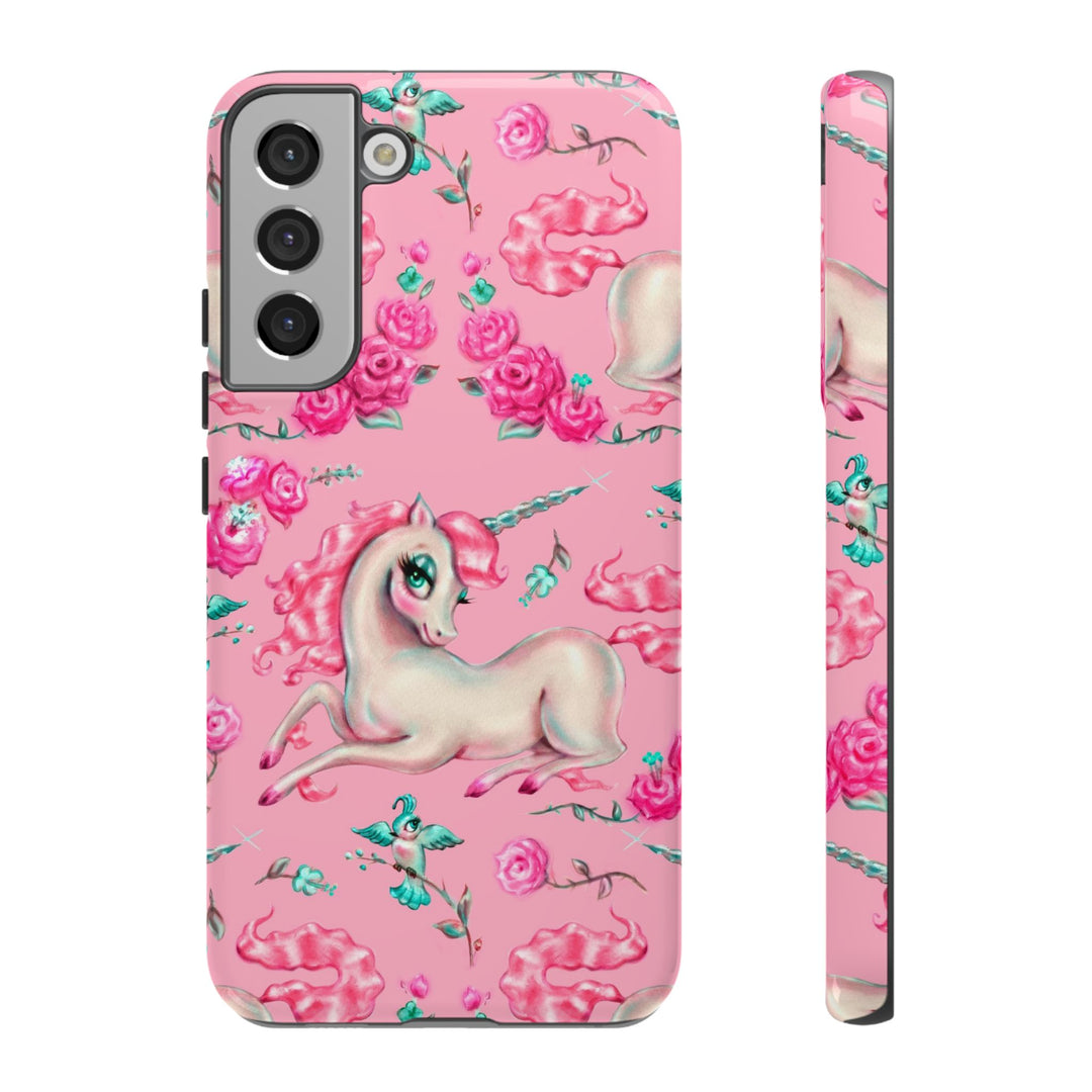 Unicorns and Roses on Pink • Tough Phone Case