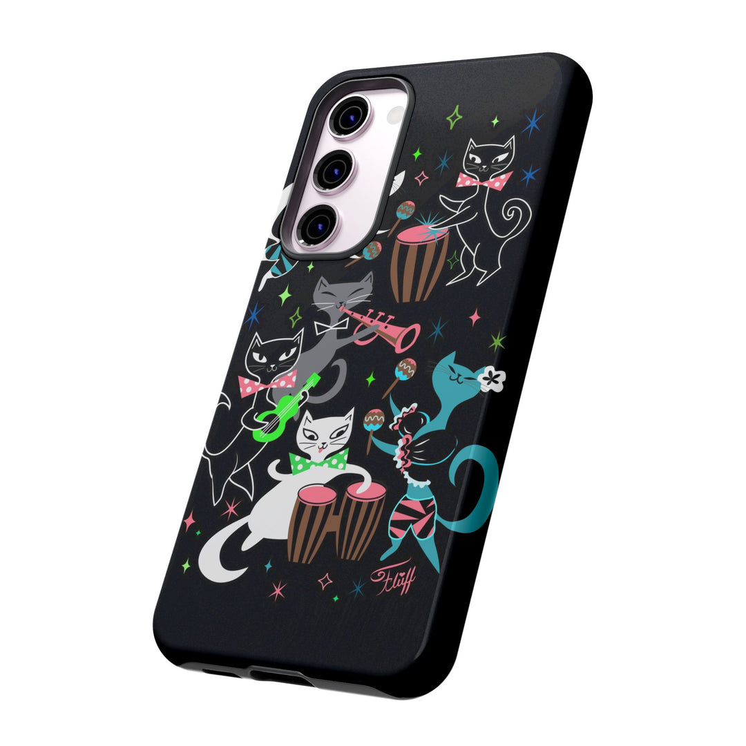 Mambo Kitties Band on Black • Tough Phone Case