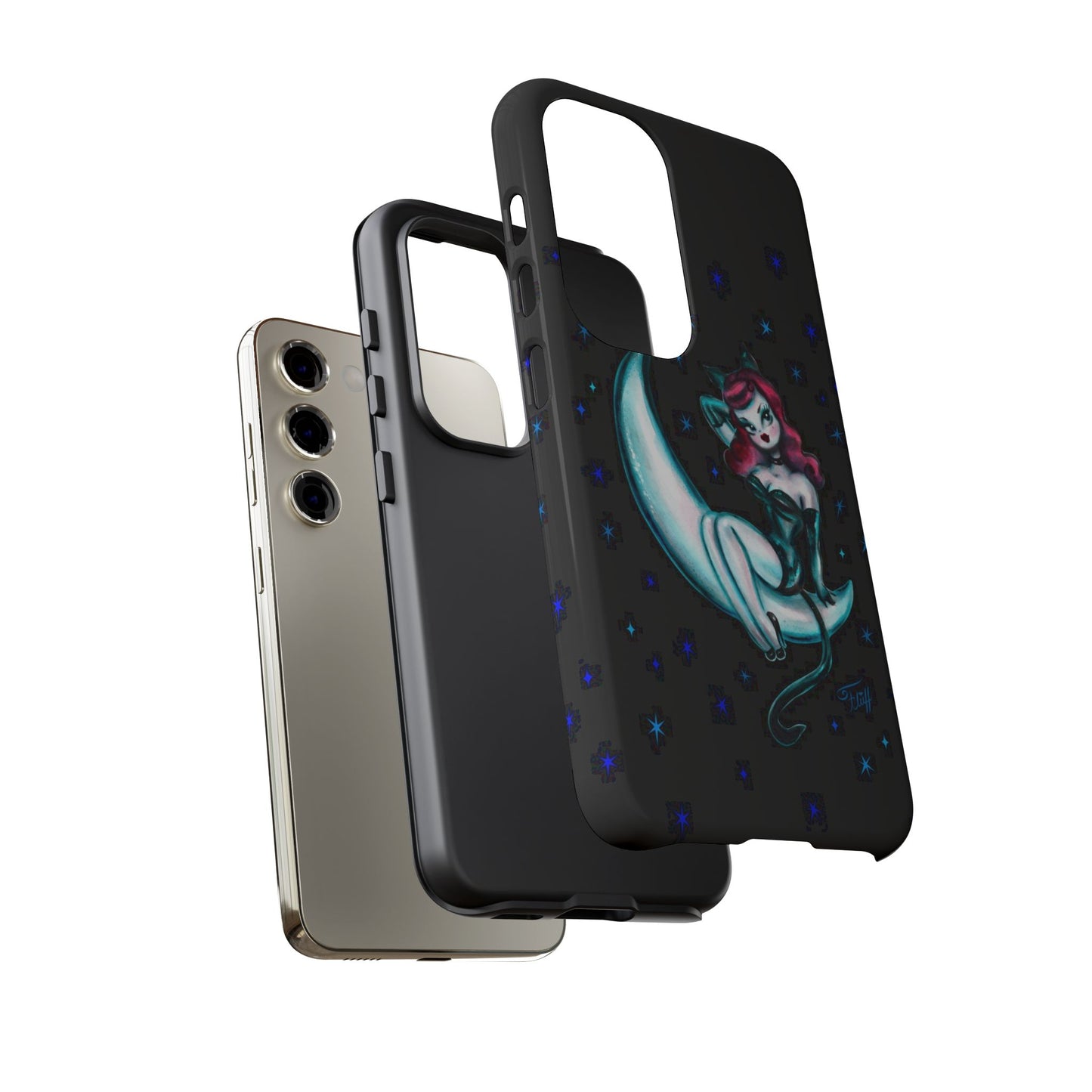 Kitten on the Moon • Tough Phone Case