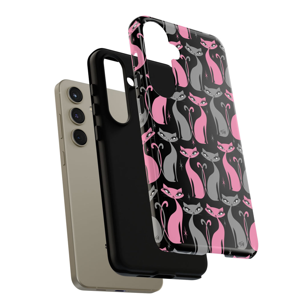 Mod Love Cats on Black • Tough Phone Case