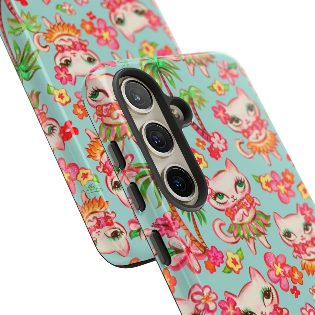 Hula Kitties Aqua • Tough Phone Case