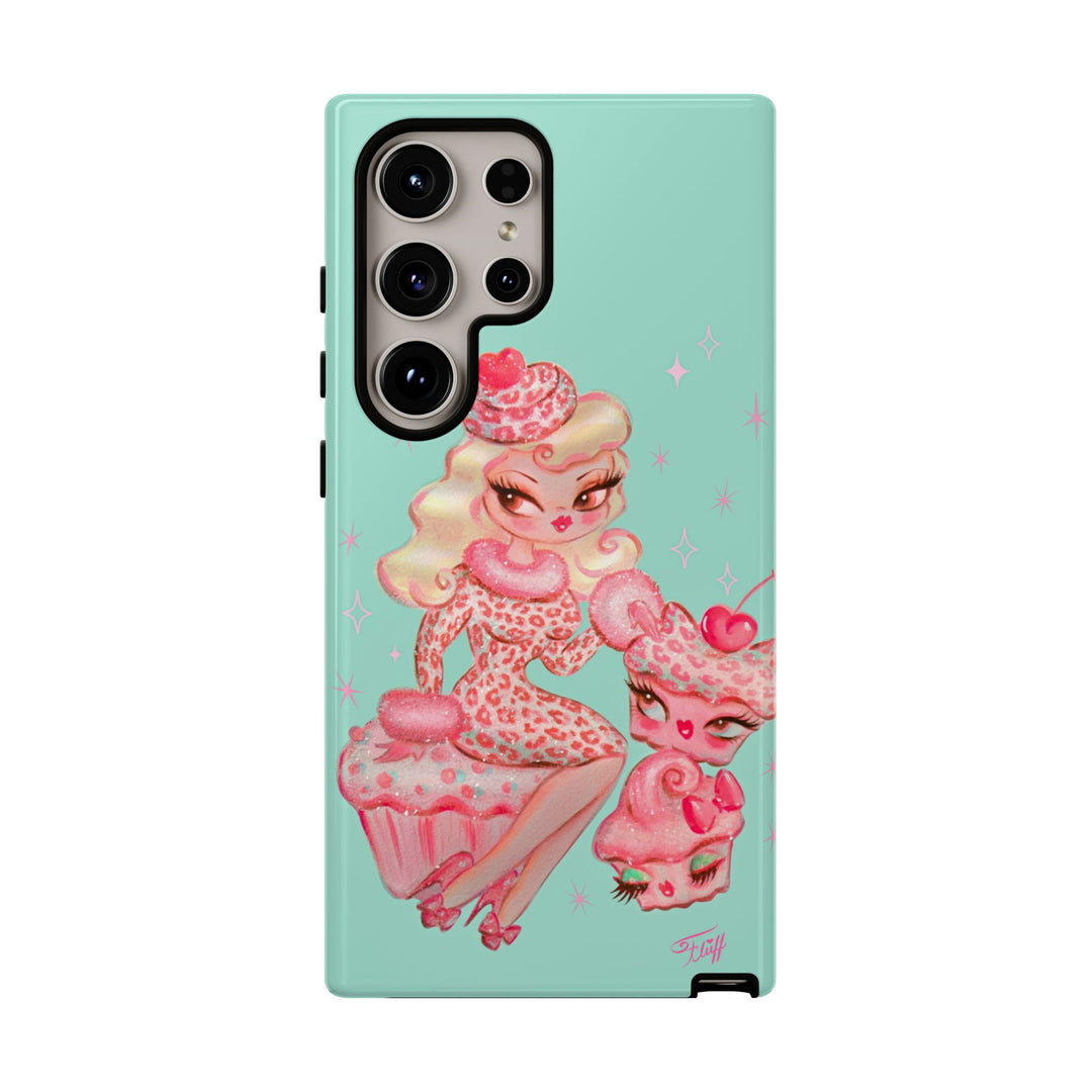 Leopard and Pink Cupcake Girl • Tough Phone Case