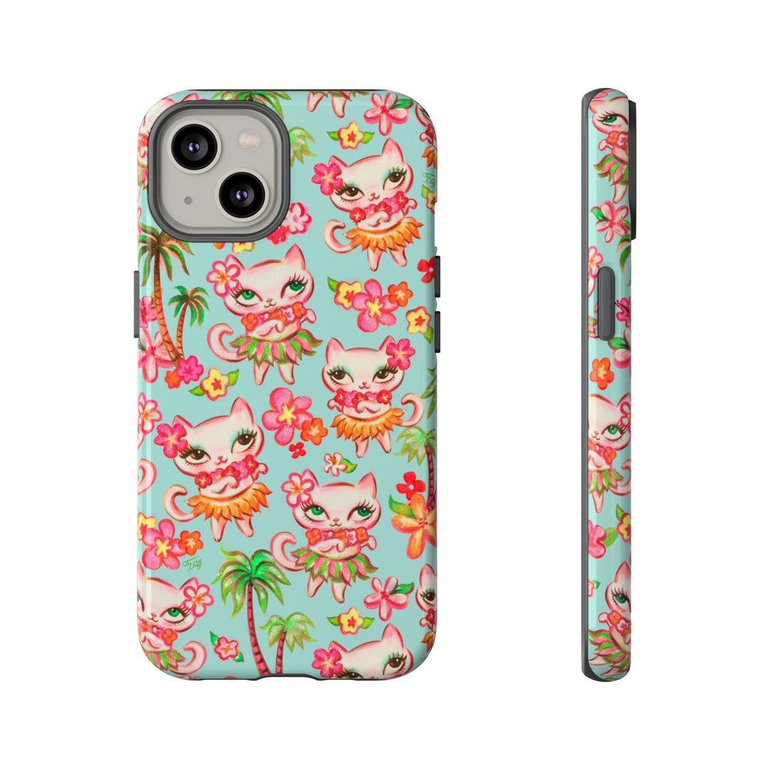 Hula Kitties Aqua • Tough Phone Case