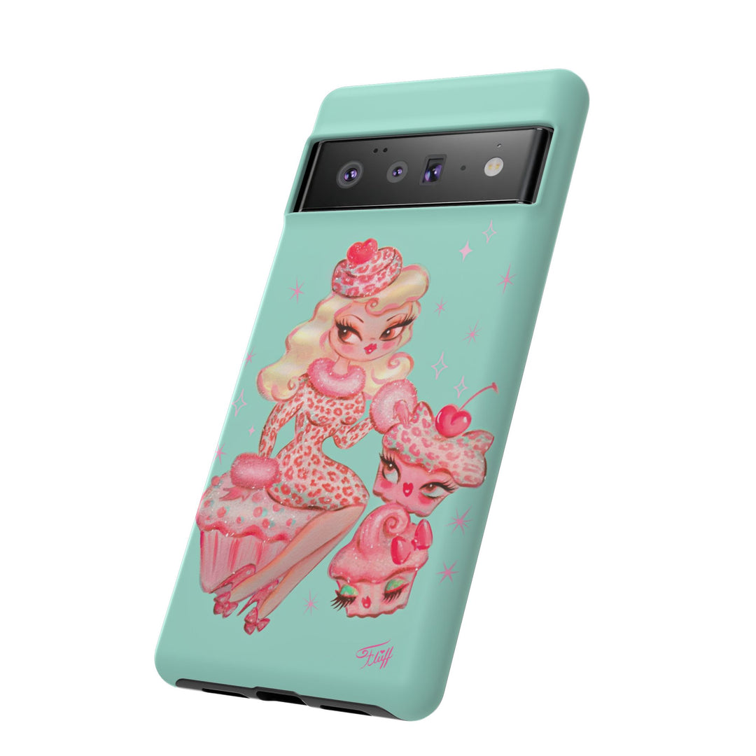 Leopard and Pink Cupcake Girl • Tough Phone Case