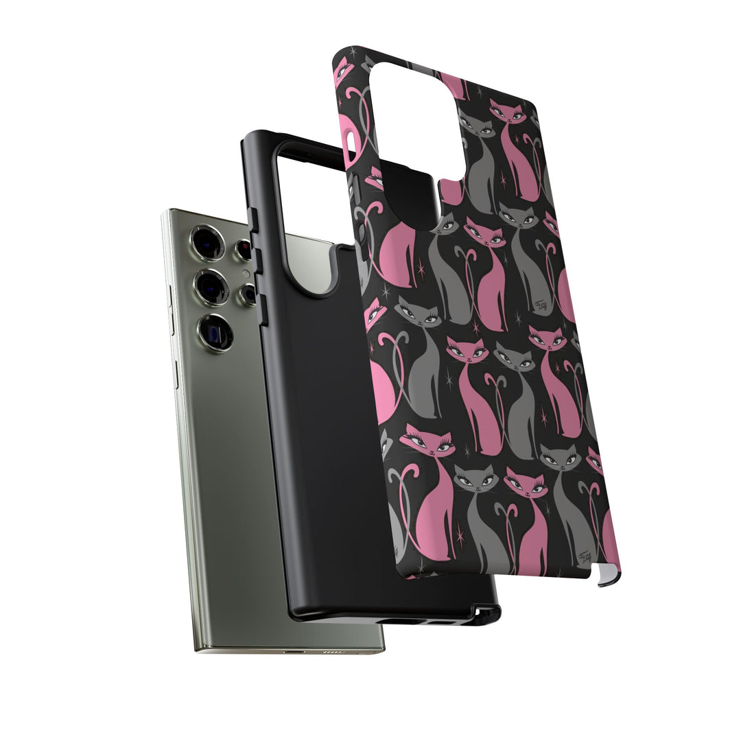 Mod Love Cats on Black • Tough Phone Case