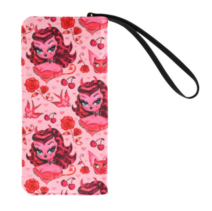 Devil Dolly with Roses and Cherries • Clutch Wallet