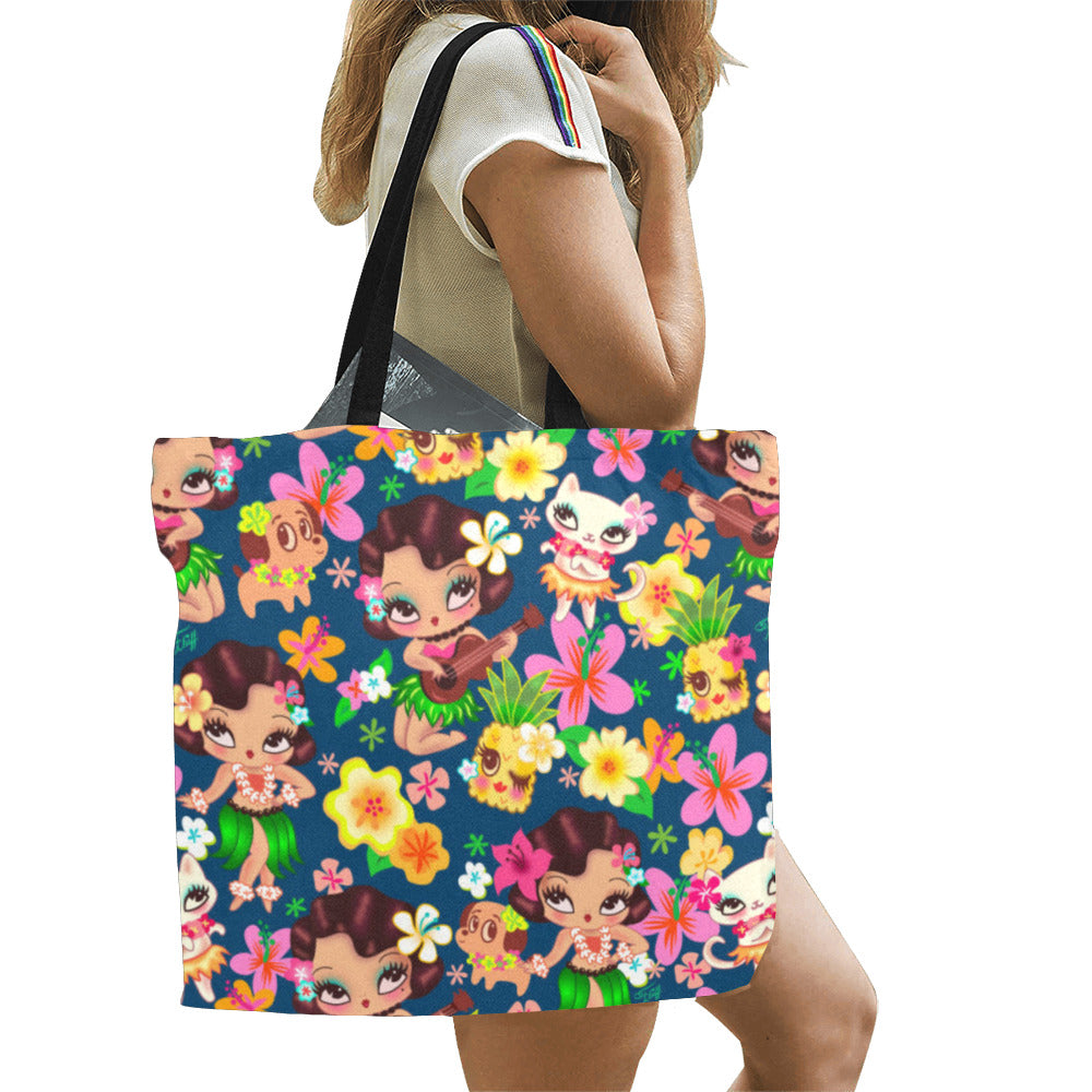 Hula Lulu Dark Blue • Canvas Tote Bag