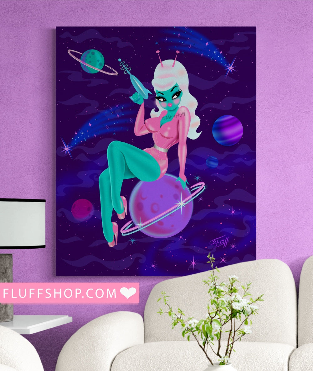 Alien Girl on Saturn • Canvas Gallery Wrap