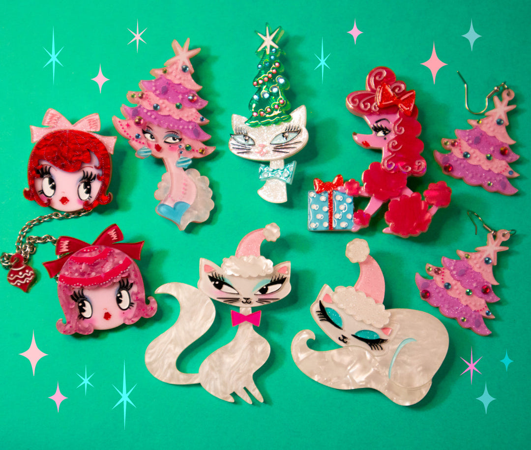 Kitty Christmas Hat Brooch by Miss Fluff x Lipstick & Chrome-1