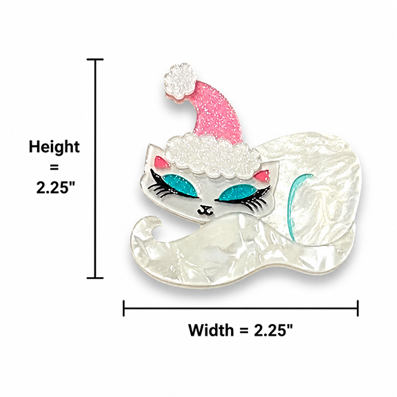 Christmas Cat Nap Brooch by Miss Fluff x Lipstick & Chrome