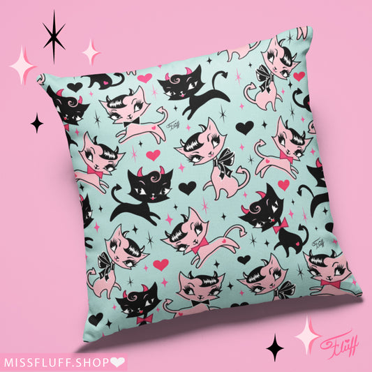 Devil Kitties Mint • Decor Pillow