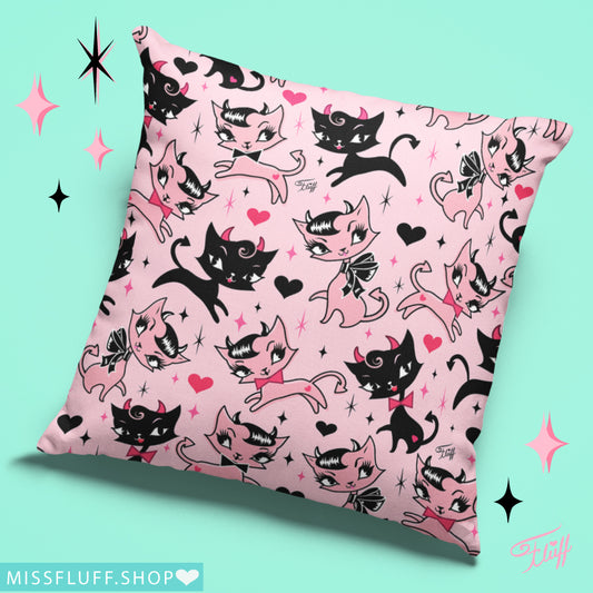 Devil Kitties Pink • Decor Pillow